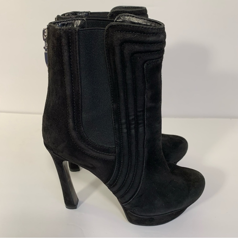 Guess Abrielle Suede Ankle Boot Women 6.5 Black‎ Platform Stiletto Office Siren - Picture 7 of 13